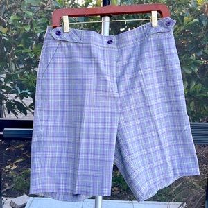 EP Pro Ladies golf shorts Women’s Size 10 Purple/Yellow/Olive mini-check plaid